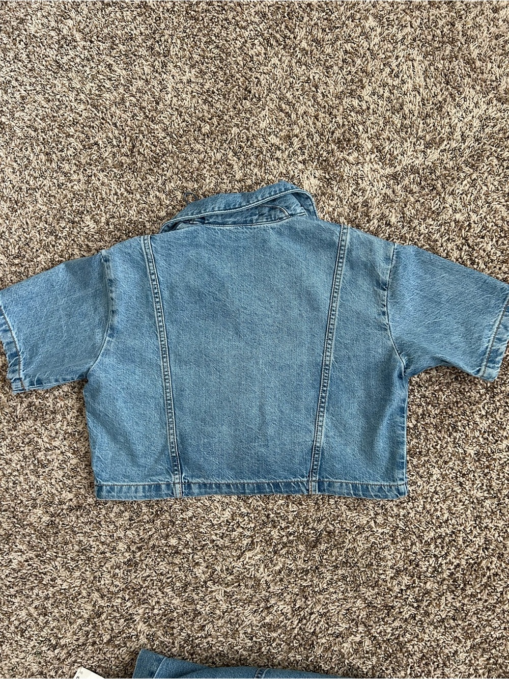 Zara Blue Denim Button-Up and Mini Skort Set - Picture 8 of 9